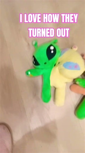 i customized 2 ikea aliens #therian #ikeaalien #aftonsparv #cute #alien #plushies #custom