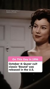 On this day in 1996: October 4 - ‘Bound’ premiered in the U.S. 29 years ago. The directorial debut from transgender filmmaking siblings, Lana and Lilly Wachowski, the movie became an instant queer cult classic for its unapologetically sapphic story and neo-noir style. | PinkNews