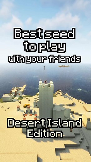 Minecraft Desert Island Seed with Village and Pyramid