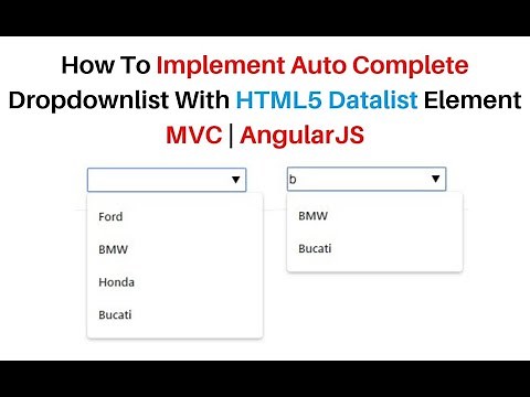 MVC AngularJS Dropdown List Autocomplete With Datalist HTML5