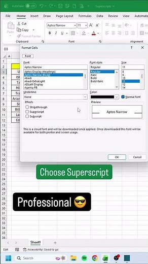 Superscripts in Excel! #cheatsheets #excel #spreadsheet