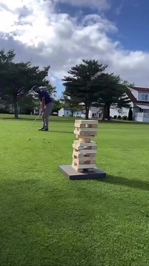 Introducing you to the new Jenga Champion, Joshua Kelley ! 🤯🔥 📹 via IG: holein1trickshots #Callaway #TrickShots #GolfTrickShot #GolfReels #ViralGolf | Clubhouse Golf