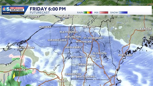 Hourly timeline: See snow showers, storm for Wednesday and Friday in Vermont, New York
