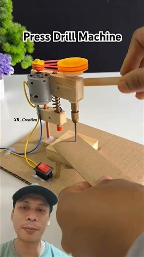 DIY Press Drill Machine Using DC Motor #experiment #dcmotor #youtubeshorts #miniproject