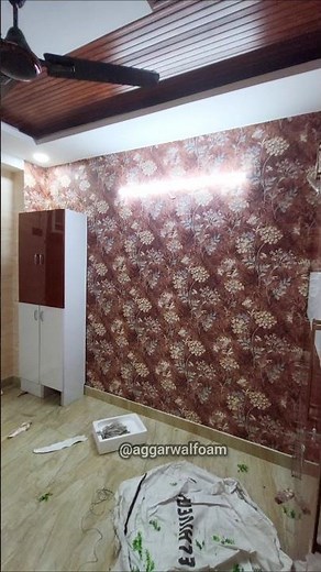 Bedroom makeover Transition | Wallpaper installation before and after | Bedroom Wall Decoration idea