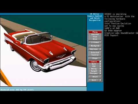 3D Studio For MS-DOS Running on PCEM