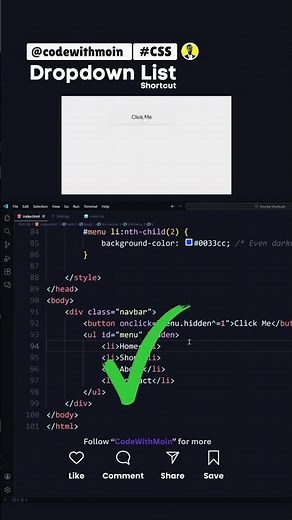 CSS Dropdown Menu Tutorial — Create a Professional Navbar (2026 Responsive Design)