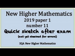 2019 SQA Higher Mathematics paper 1 no.11 Quick Sketch