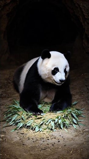 A rare POV inside a wild panda’s hidden cave… 🐼🔦See the world through its eyes.