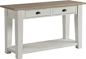 Lane Home Furnishings , Sofa Table, White base, tan top