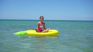 Adorable Little Girl On Inflatable Air Stock Footage Video (100% Royalty-free) 1063333183 | Shutterstock
