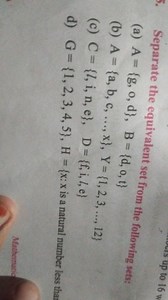 Separate the equivalent set from the following sets:... | Filo