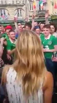 Irish Fans Serenade French Girl in Bordeaux Shenanigans