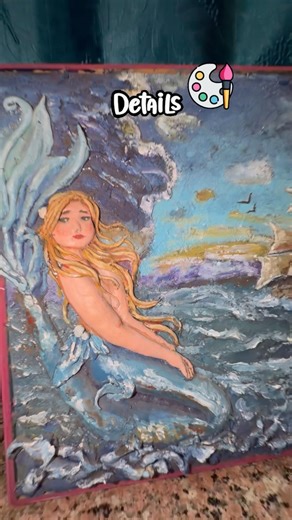 Textured painting on canvas!🧜🏻‍♀️👩🏻‍🎨🌈😍#art#shorts#clayart#cancas#texture#painting#viral#fun