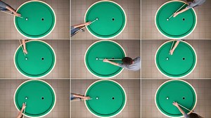 A Strategic Elliptical Pool Table That Sinks Every Shot