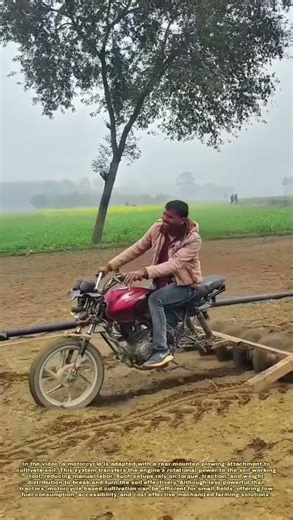 Motorcycle-Powered Field Cultivation