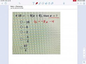 Pre Algebra: Linear Equation in One Variable -- 1