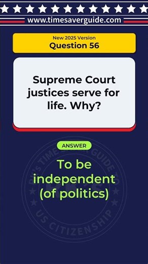 Real USCIS Civics Test Questions for US Citizenship Test - Question 56 #civicstest #uscisinterview
