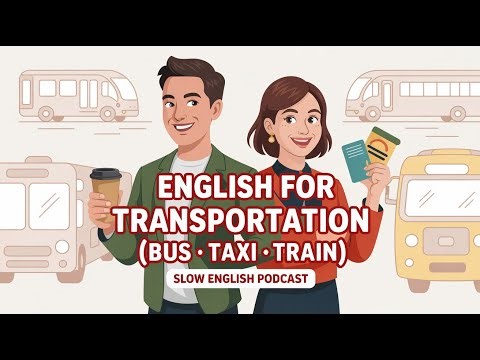 English for Transportation: Bus, Taxi, Train | Slow English Podcast | English Listening Practice A1