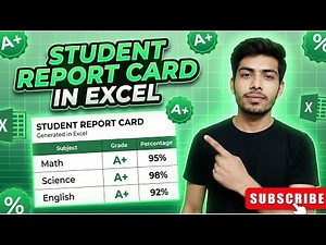 Excel Report Card Creation | Auto Grading, Percentage & Result.