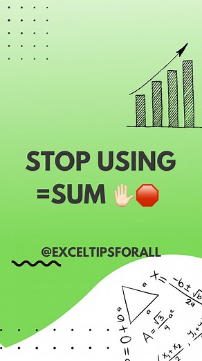 616K views · 3.7K reactions |  Stop using =SUM! ✅ Learn how to use AUTOSUM in Microsoft Excel #excel #exceltutorial #exceltips #accountant #workhacks | Farizat Tabora | Facebook