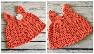 Crochet Angel Wing Baby Dress Free Pattern