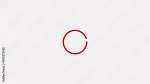 Loading Animation -progress bar Animated design element of round circle with spinning red load icon and with alpha layer and transparent white background.