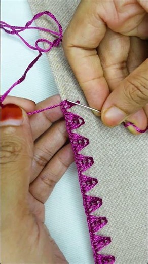 Stylish border hand embroidery easy idea #embroidery #diynstitch