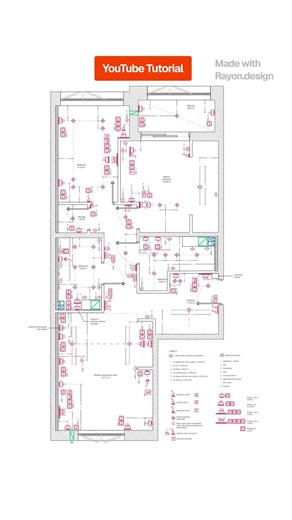 Lighting drawing created with Rayon.design (ww.rayon.design) #interiordesigner #cadsoftware