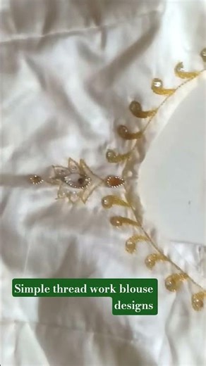 simple thread work blouse designs # shorts # viral shorts # trendy # vennala embroidery works
