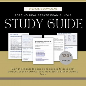 2026 NC Real Estate Exam Bundle | Study Guide Math Formulas | NC Broker License Prep | Mnemonics Practice Qs | Instant PDF Download - Etsy Australia
