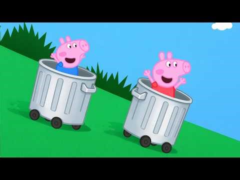 Peppa & George’s Silly Bin Car Adventure! 🗑️😂 Funny Ride Day | Funny Peppa Pig Animation