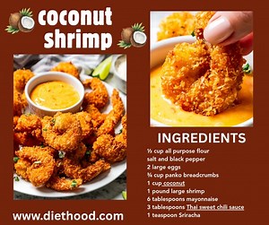 6.9K views · 48 reactions | This easy coconut shrimp recipe makes golden, crispy breaded shrimp ready to dip in homemade creamy sweet chili sauce! I bread juicy shrimp with panko crumbs AND shredded coconut, and deep fry them in a skillet for the best crunchy, restaurant-worthy texture. RECIPE: https://diethood.com/coconut-shrimp-recipe/ | Diethood | Facebook