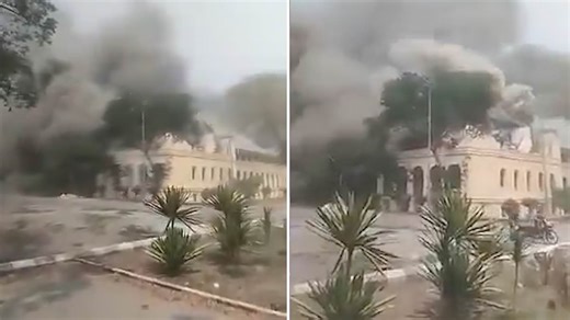 Mandalay University in flames after strong earthquake hits Myanmar