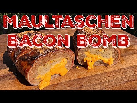 BACON BOMB mit MAULTASCHEN und CHEDDAR - Ein grandioser Hackbraten vom Grill