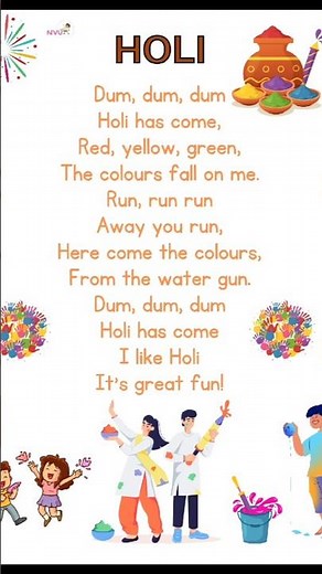 Holi Rhyme for Kids 🌈🎨 | Fun Holi Festival Poem | Learn Colors with Rhymes | Happy Holi #kidssongs