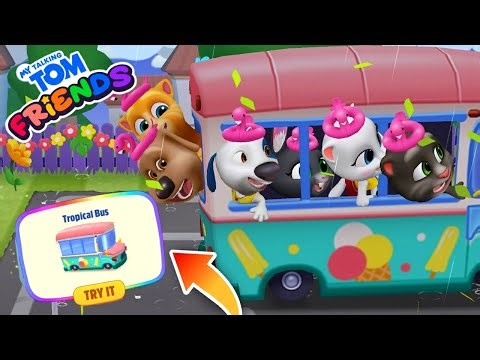 Tropical Bus 🍃🚌 My Talking Tom Friends Gameplay Walkthrough Episode 144