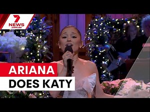 Ariana Grande impresses with celebrity impressions on SNL | 7NEWS