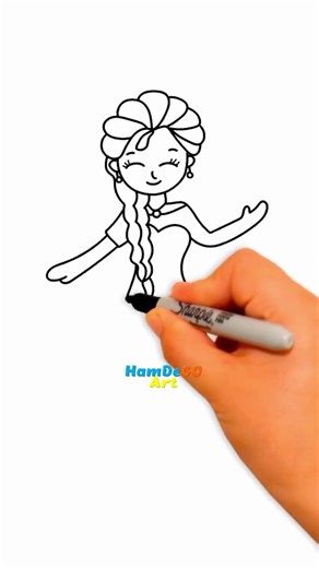 Magical Drawings! 💖 How to Draw Elsa from Frozen! Easy & Simple Step-by-Step Tutorial for Beginners! ✏️ #drawingtutorial #howtodrawacharacter #easyart #elsafrozen #newbieart #stepbystepdrawing #fypシ #viral #trendingart #artchallenge | Hamdego Art