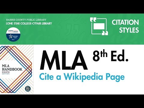 MLA Citation for a Wikipedia Page