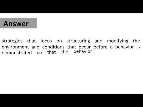 RBT Competency Assessment Practice | What is Antecedent Interventions RBT Competency Assessment?