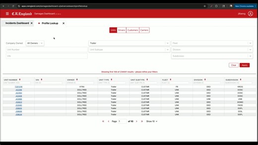 Advanced Search - Profile Lookup - Unit