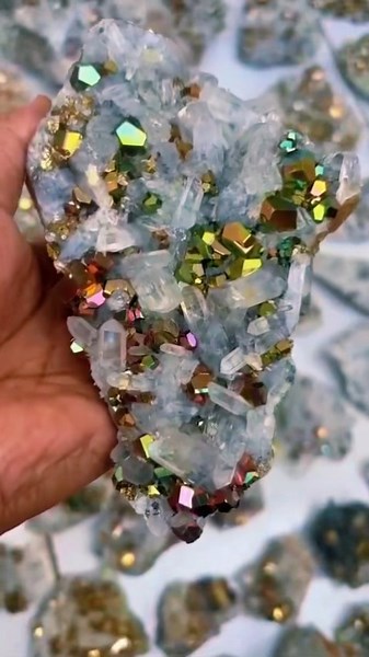 Chrystal Pyrit with quartz ~ Indonesian minerals quartz with pyrit