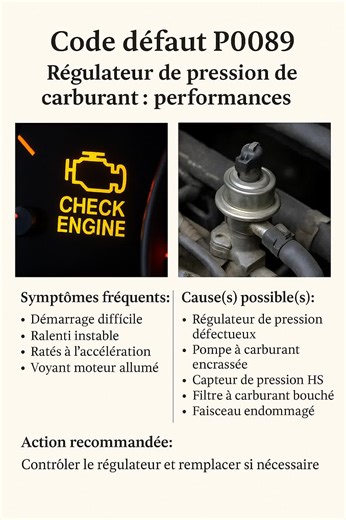 Défaut P0089 : Diagnostic et solutions pour votre voiture