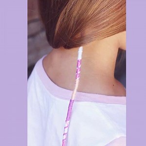 HAIR WRAP TUTORIAL 🎥 Alright, here is a quick video showing how I did the hair wrap on my girls hair. Some people do the knots, but I definitely prefer this method. It’s so much easier to take out, as the floss just unwinds! I also shared how I did the cute criss crossed design :). Full tutorial will be up tomorrow! Enjoy recreating!! 💗💜💗💜 | Brown Haired Bliss