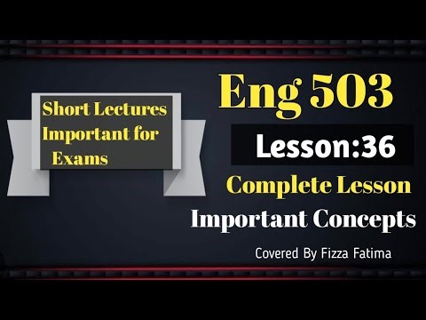 Eng 503|Lesson 36|Short Lecture|ELT