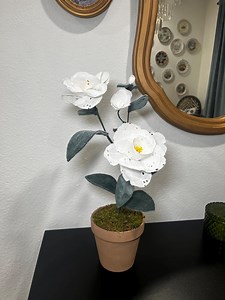 Handcrafted White Camellia - Fabric - Etsy UK