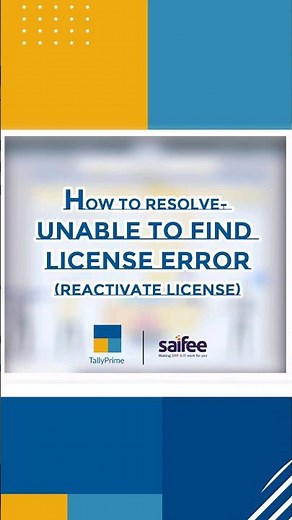Unable to Find License Error in Tally, Reactivate License - Solved!!!