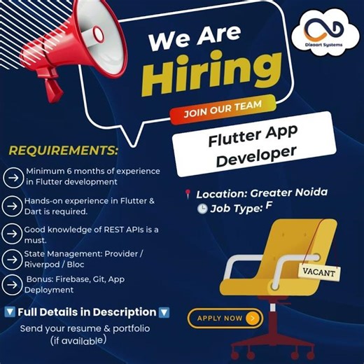 Dizaart Systems is Hiring | Flutter App Developer