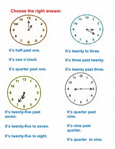 4th Grade Telling the time online exercise for